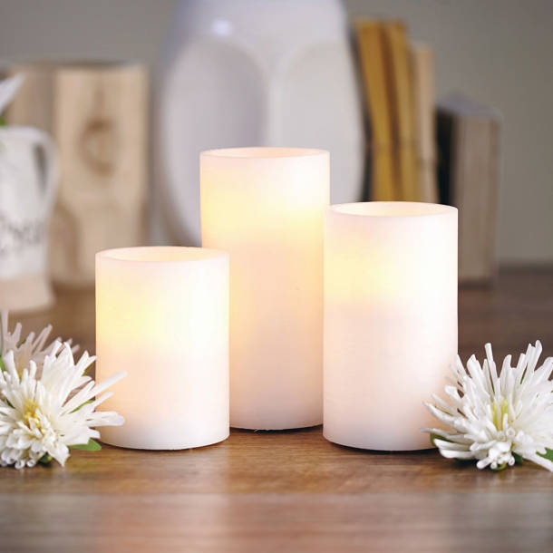 Martha Stewart 3 Piece Unscented Pillar Candle Set & Reviews Wayfair